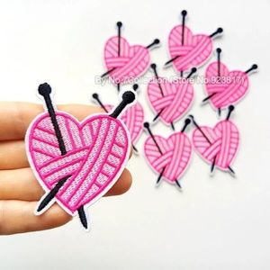 1Pcs Heart Ball of Yarn Embroidered Patch